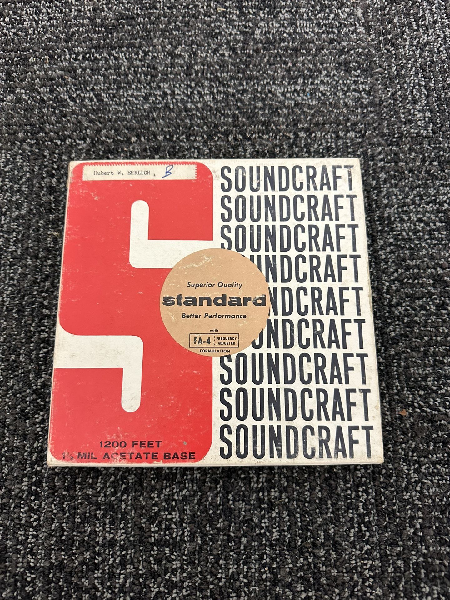 SOUNDCRAFT STANDARD 1200 FT MAGNETIC AUDIOTAPE RAY CONNIFE