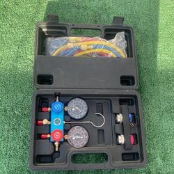 Professional Manifold Gauge & Hose Visit Set
