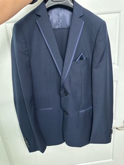 Navy Blue Suit; Jacket 40R, Vest and Pants 33-34 W ; Weddings, Graduations