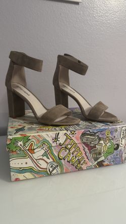Jeffery Campbell Taupe Suede Heel 