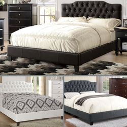 Queen Size Black Crystal W Orthopedic Mattress 