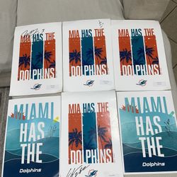 Miami Dolphins Autographed Posters - Various Players 