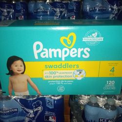 PAMPERS SWADDLERS SIZE 4 DIAPERS 120 COUNT