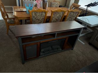 Entertainment center with fire place