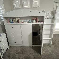 Tiara Loft Bed with Desk, Twin