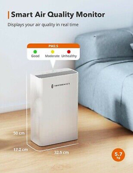 TaoTronics HEPA H13 Air Purifier for Home, Home Air Cleaner Filtration System
.