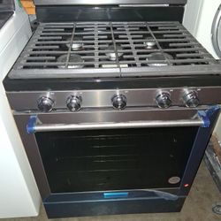 ESPECIAL TODAY Brand New Open Box KitchenAid Black Stainless Steel 5 Burners Gas Range Stove 