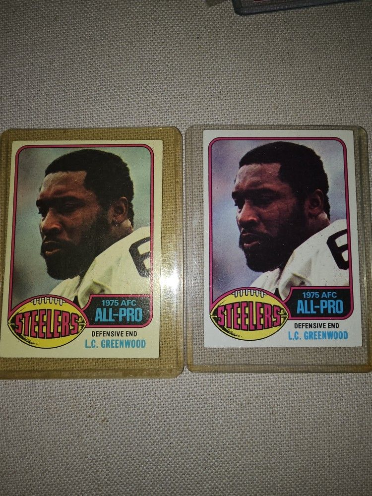 2 1976 Topps Football Cards L.C.Greenwood