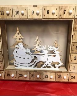 Christmas Decoration Wood Countdown Lighed 