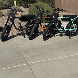 New  E.i Cruisers Fat tire E Bike fully Legal ! 750w upgraded Motors ! 40 mile Range throttle Only 