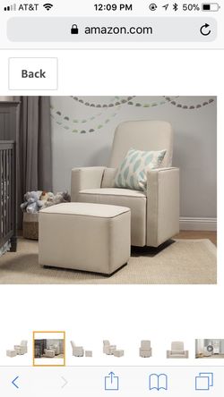 New in box da Vinci olive glider and ottoman with lumbar pillow