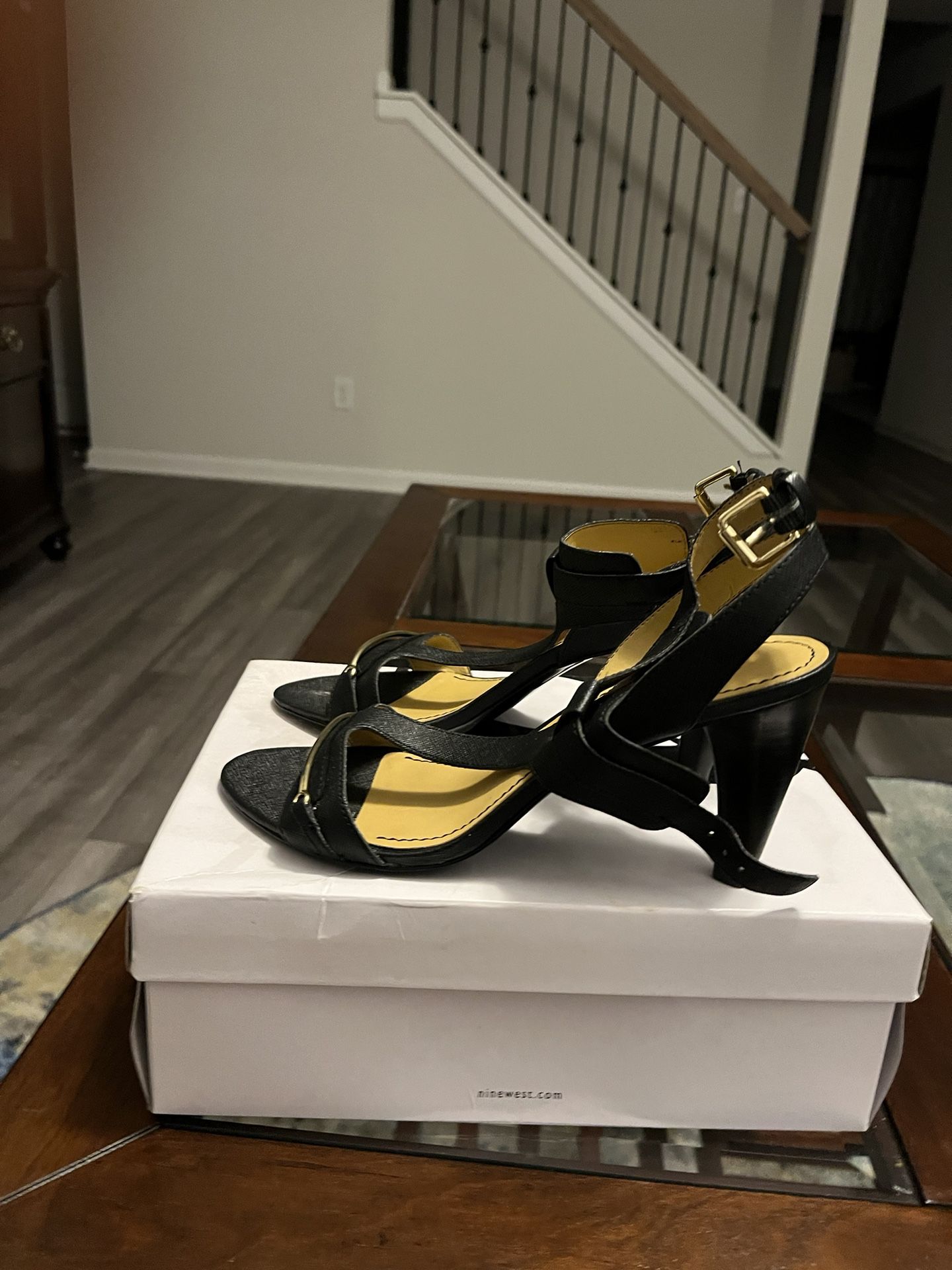 Brand new 9 West Shoes in Box 2 pairs black and beige/brown for $125,00