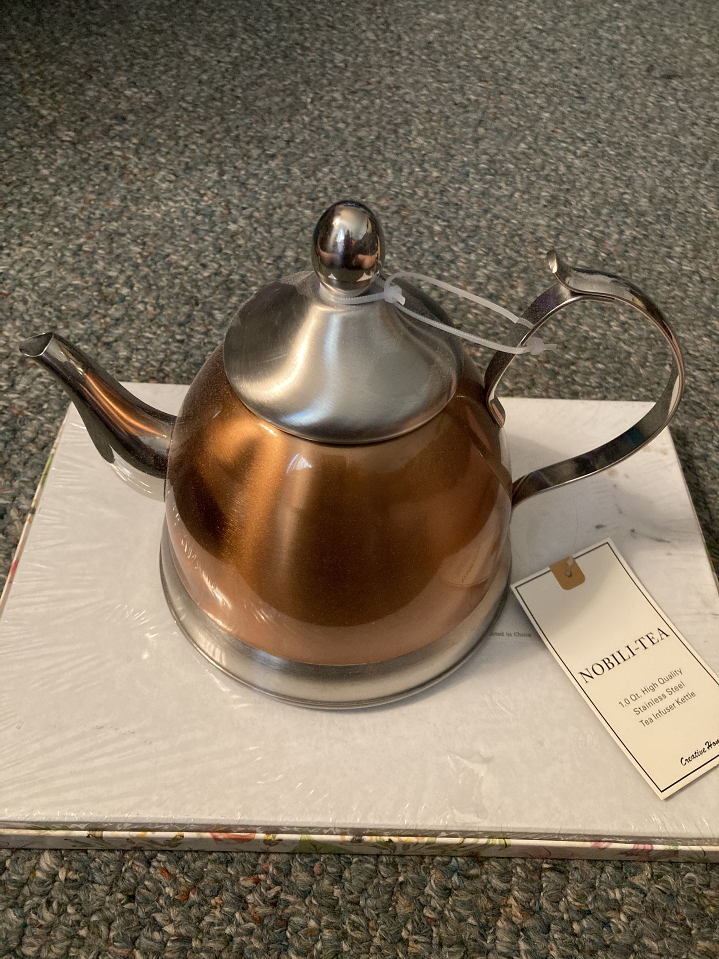 Nobility Tea Stainless Steel Infuser Kettle 1qt