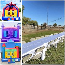6ft Long Tables Chairs And White Tablecloth
