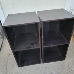 2 SMALL BLACK SHELVES