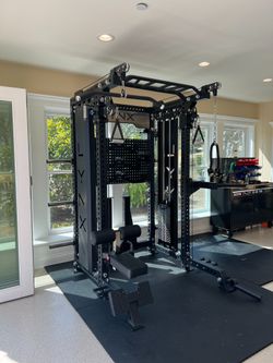 2in1 Pro Series - All in One Home Commercial Gym - Dual Cable Machine - Squat Rack - Bench Press - (Weights Fitness Exercise) 