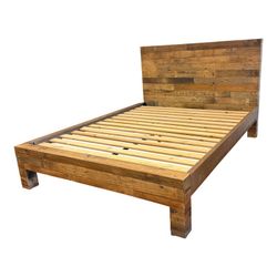 West Elm Emmerson Reclaimed Wood Queen Bed Frame and Headboard