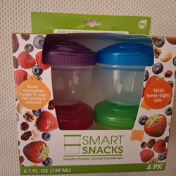 NEW Smart Snacks 4.7 Oz. 4 Pack Food Storage Containers