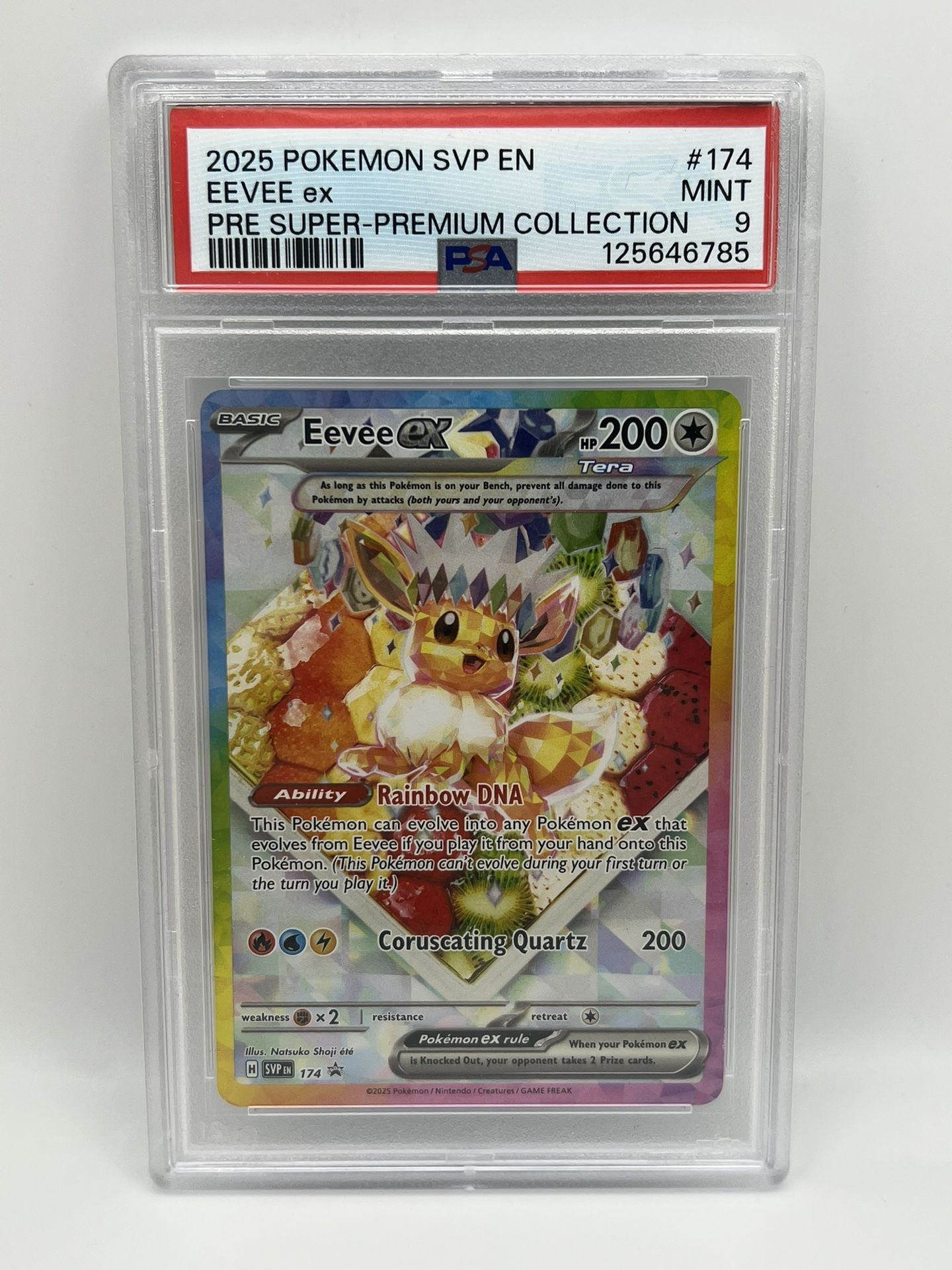 Pokémon TCG Eevee Ex PSA 9 Mint Pre Super-Premium Collection 174