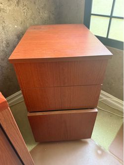Cherry Wood Filing Cabinet - Modern