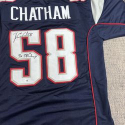Matt Chatham Signed Autograph Custom Jersey - JSA Coa - New England Patriots