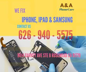 Phone Repair service at Rosemead CA Iphone,Ipad and Samsung Galaxy.different model different price.  Please Contact Us 626 940_5575  to get quote