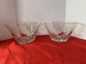 Princess House Heritage 2 Lead Crystal Large Salad Serving Bowls #489 Vintage