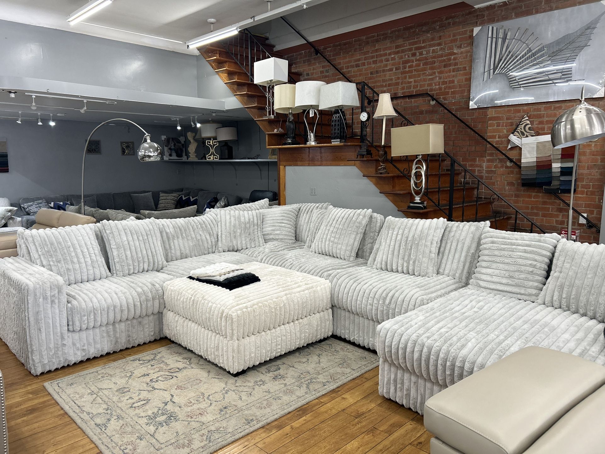 Corduroy Sectional, Ottoman