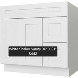 White Shaker Vanity New