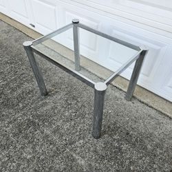 Vintage Chrome and Glass End Table Mid-Century 