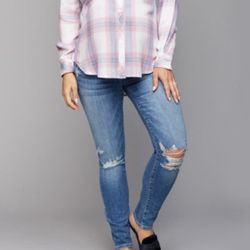 Joe's Maternity Icon Distressed Skinny Ankle Jeans Waist 28” , Mid Rise, Retails $198