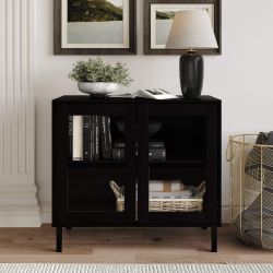 Urbanly Glass Door Sideboard Cabinet black