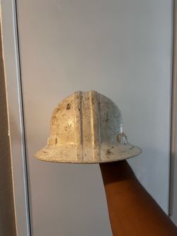Heavy used White Full Brim Hard Hat