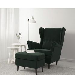 Emerald Green Chair With Ottoman 