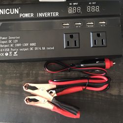 Power Inverter 12V DC to 100v-130 V AC LCD Cable Car RV Solar
