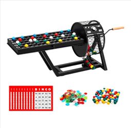 NEW Professional Deluxe Bingo Game Set with Cage, Balls, Cards, Chips, & Accessory Storage Bag