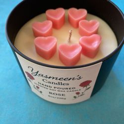 Handmade Valentine Rose Scented Candles