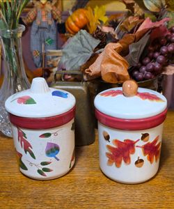 Set of 2 Autumn Leaf Hallmark Jar Candles