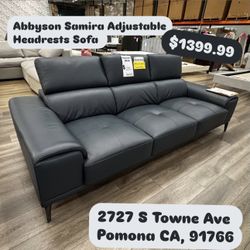 Abbyson Samira Adjustable Headrests Sofa 