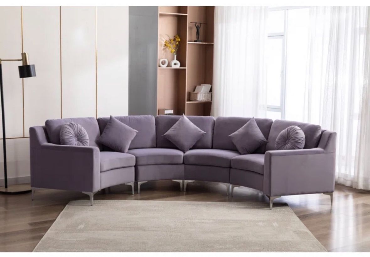 Purple Semi Circle Couch Sectional 