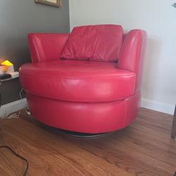 Italian Leather Swivel Chair