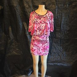 New Pink Mix Dress Size Large 