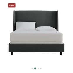 King size Upholstered bed and Hybrid mattress for sale  .