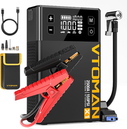 VTOMAN X1 Jump Starter with Air Compressor for Up to 8.5L Gas/6L Diesel