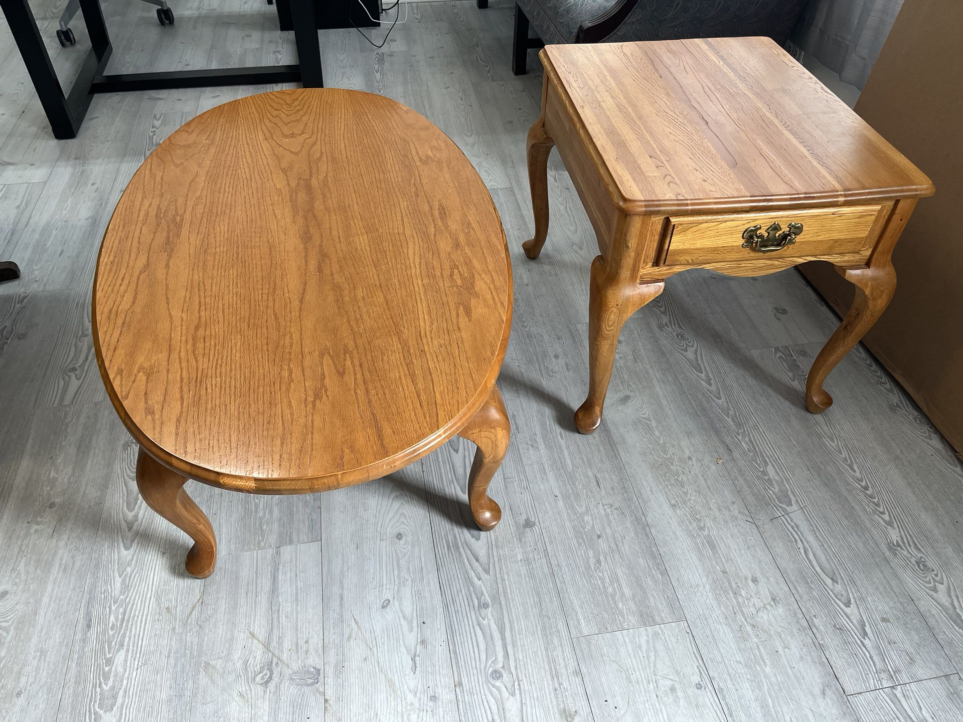 Solid Wood Coffee Table and End Table