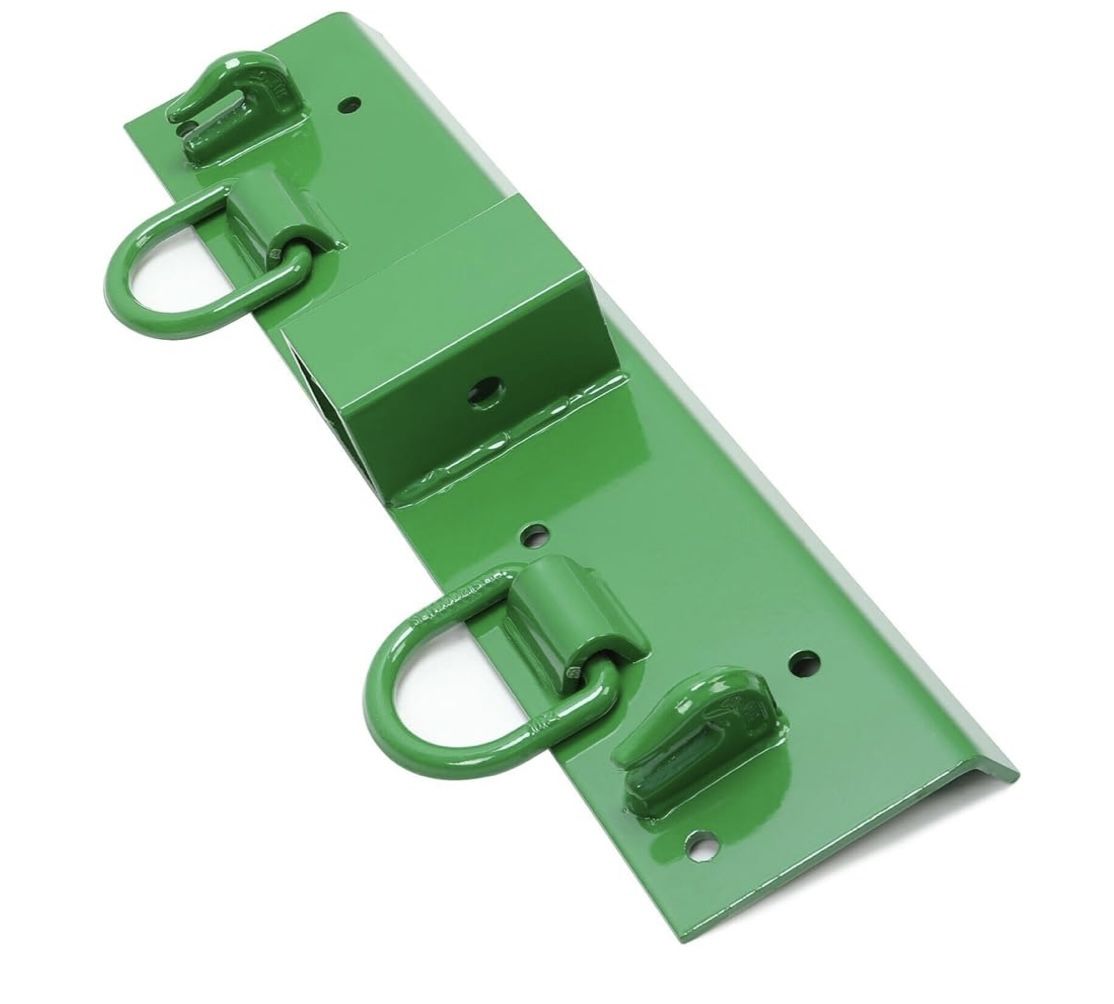 Bolted on Compact Tractor Bucket Grab Hooks, D Rings & 2" Receiver