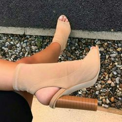 new nude heel booties