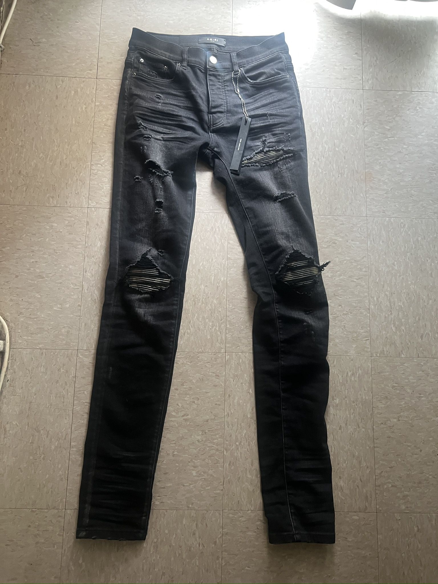 Amiri Black And Camo Jeans Size 28