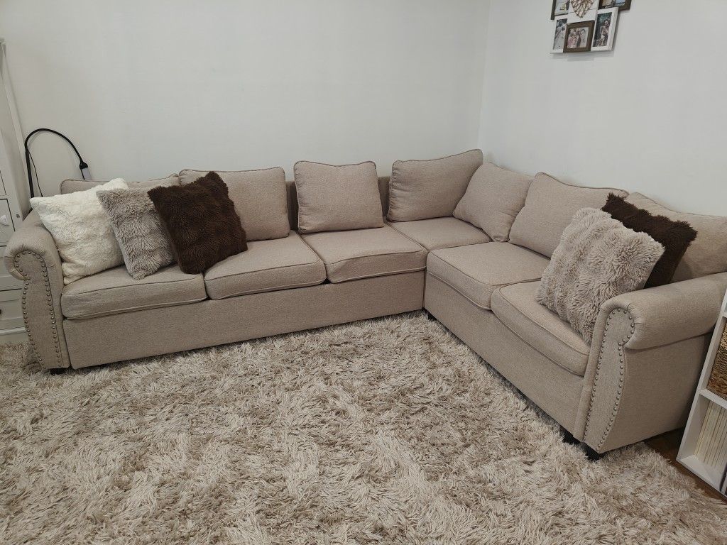 Couch L Shaped, Pull Out Bed With Mattress 