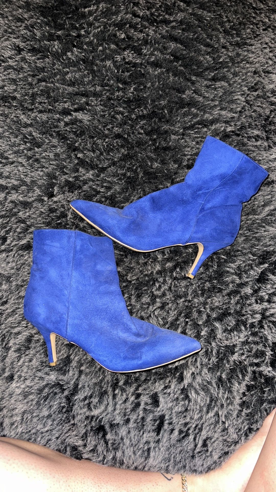 Blue Heeled Short Boots